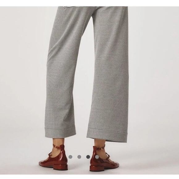 Anthropologie Pants - Anthropologie Cartonnier S Pants Wide Leg Houndstooth Plaid Cropped 25" Inseam
